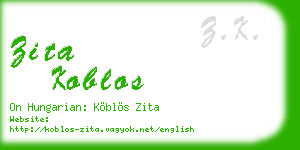 zita koblos business card